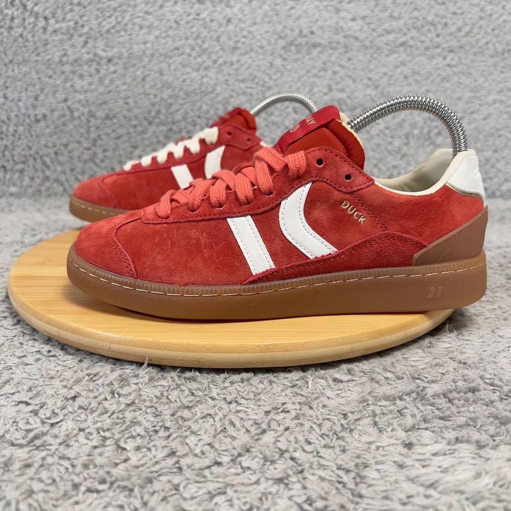 Coolway Duck Womens 7 Red Suede Terrace Sneakers Gum Sole Low Top Trainers